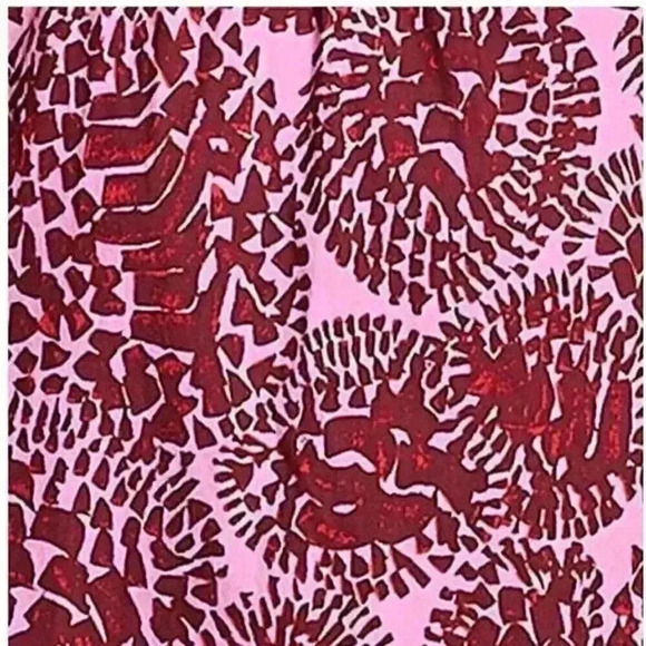NWT A.L.C. Laura Keyhole Printed Smocked Back Maxi dark red pink Dress Size 0 - Picture 11 of 15
